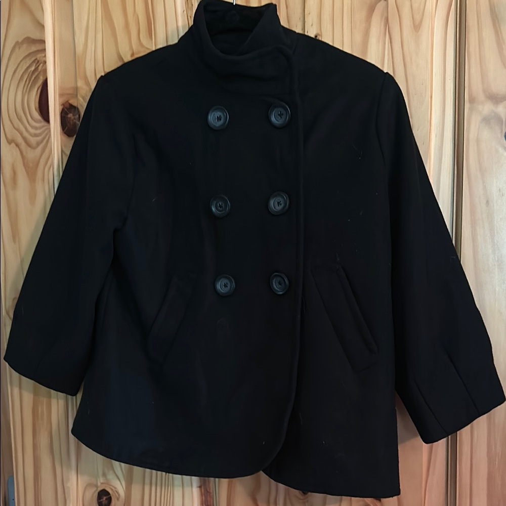 Black Double-Breasted Peacoat